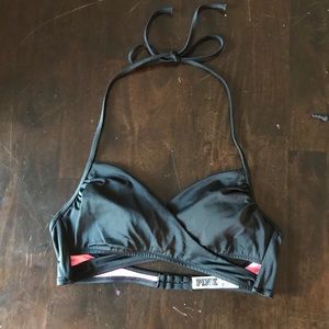 Victoria’s Secret PINK black halter bikini top M